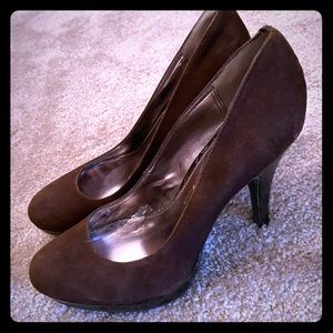 Dark Brown Alfani Suede High Heeled Pumps